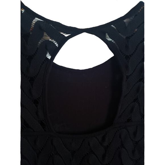 Free People Wild Thing Night Out Black Crochet Bodycon Mini Dress Size XS - Picture 3 of 9